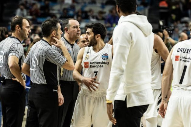 Basket: Copa del Rey ACB - Real Madrid v FC Barcelona Lassa Facundo Campazzo, #7 of Real Madrid during the Copa del Rey ACB Final Game match between Real Madrid and FC Barcelona Lassa at WiZink Center Arena, in Madrid, Spain. February 17, 2019. 17/02/2019