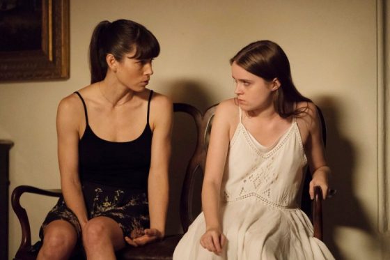THE SINNER -- "Part VII" Episode 107 -- Pictured: (l-r) Jessica Biel as Cora Tannetti, Nadia Alexander as Phoebe -- (Photo by: Peter Kramer/USA Network)