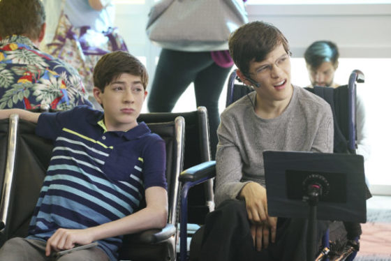 SPEECHLESS - "C-A--CAMP" - As the family readies for their flight to JJ's camp, Maya gets a surprise at the airport. Ray sees the summer as an opportunity to reinvent himself while Jimmy and Dylan turn the trip to camp into a father/daughter bonding moment, on the season finale of "Speechless," WEDNESDAY, MAY 17 (8:30-9:00 p.m. EDT), on The ABC Television Network. (ABC/Ron Tom) MASON COOK, MICAH FOWLER