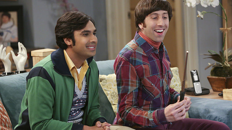 "The Table Polarization" -- Wolowitz is offered a chance to go back to space and Bernadette struggles with whether or not to encourage him, on THE BIG BANG THEORY, Thursday, Feb. 27 (8:00 Ã¢ÂÂ 8:31 PM, ET/PT) on the CBS Television Network. Pictured left to right: Kunal Nayyar and Simon Helberg Photo: Michael Yarish/Warner Bros. Entertainment Inc. ÃÂ© 2014 WBEI. All rights reserved.